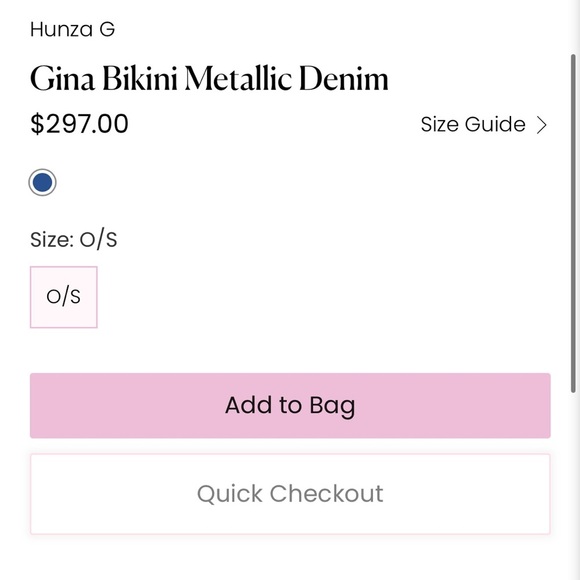 Hunza G Gina seersucker bikini bottoms in metallic denim - Picture 7 of 11